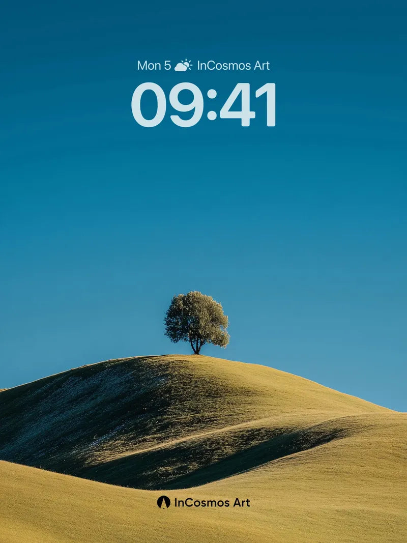 Serenity Ridge Wallpaper with Solitary Tree wallpaper for iPhone, iPad & Mac