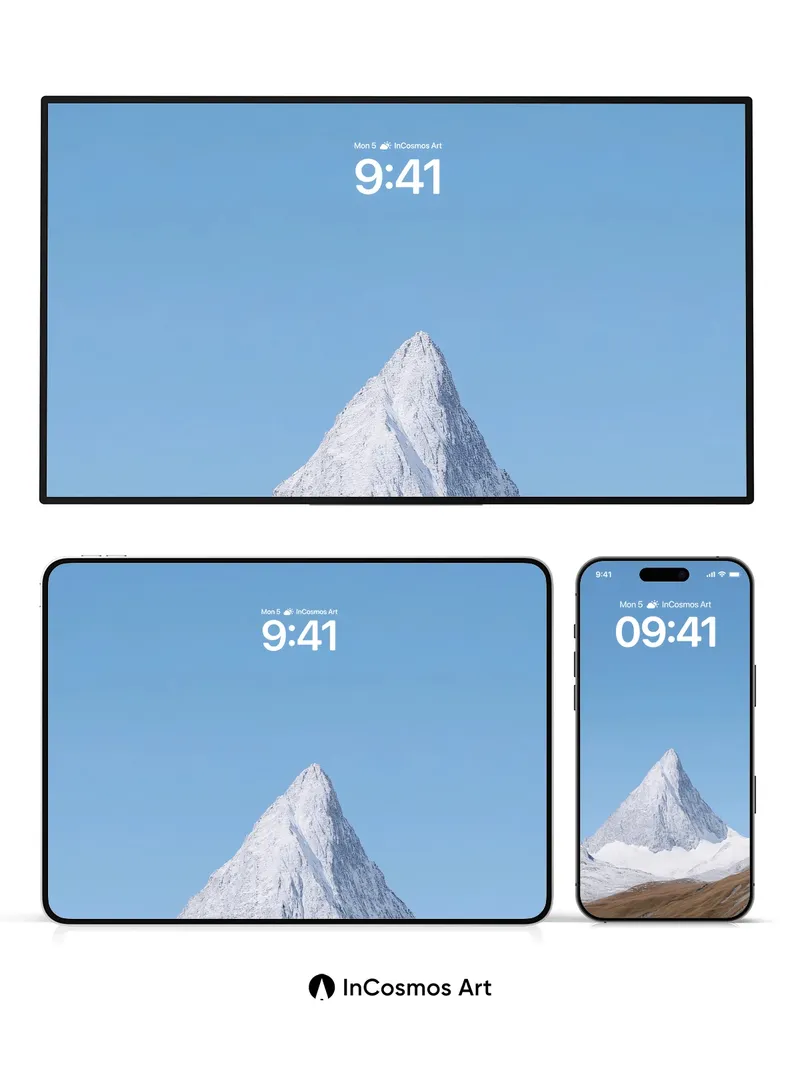 Serenity Peak Wallpaper with Frozen Geometry