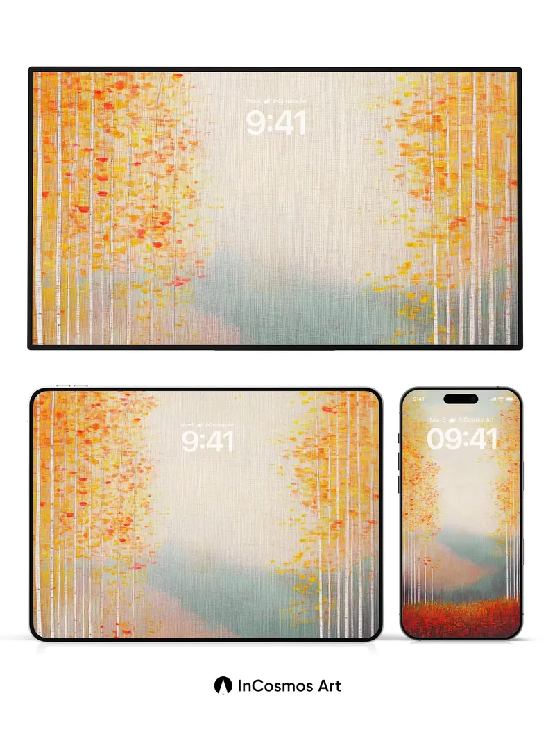 Autumn Hush Wallpaper with Golden Canopy