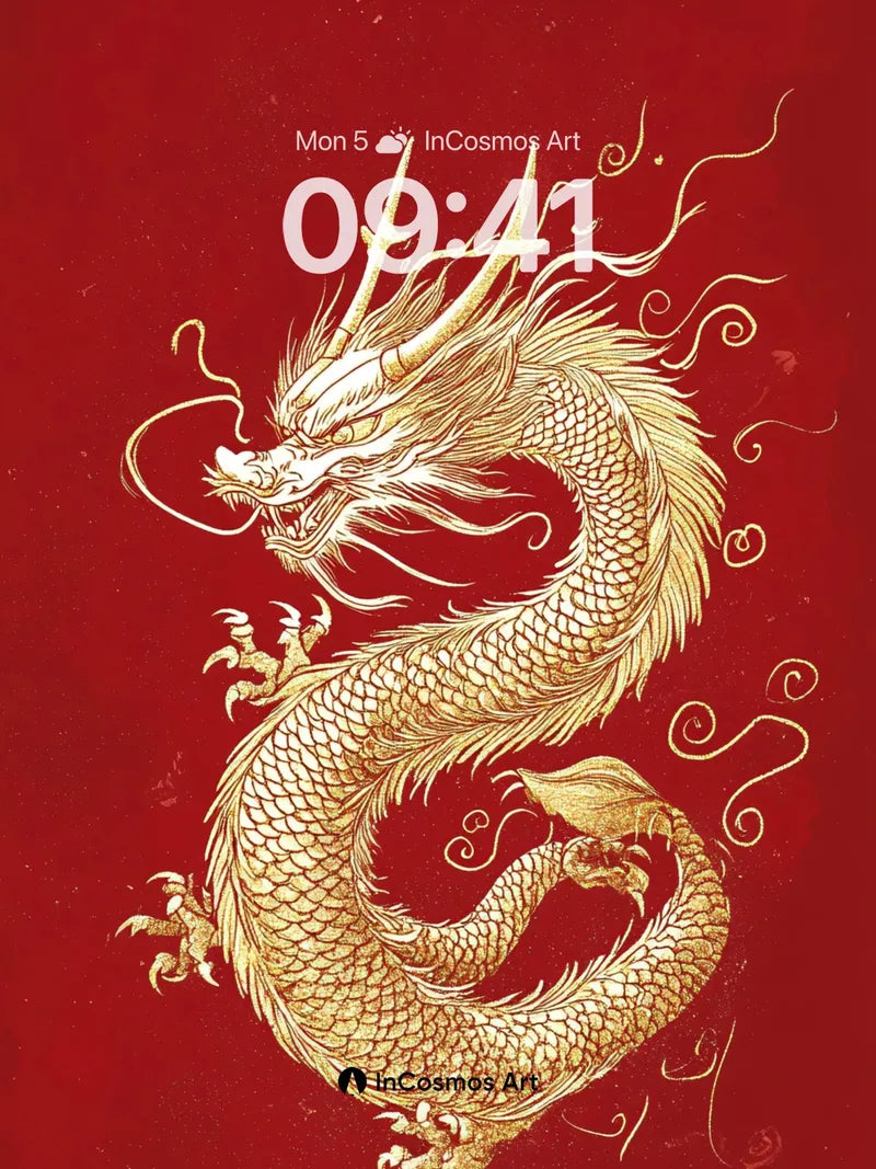 Golden Serpent Wallpaper with Crimson Breath wallpaper for iPhone, iPad & Mac