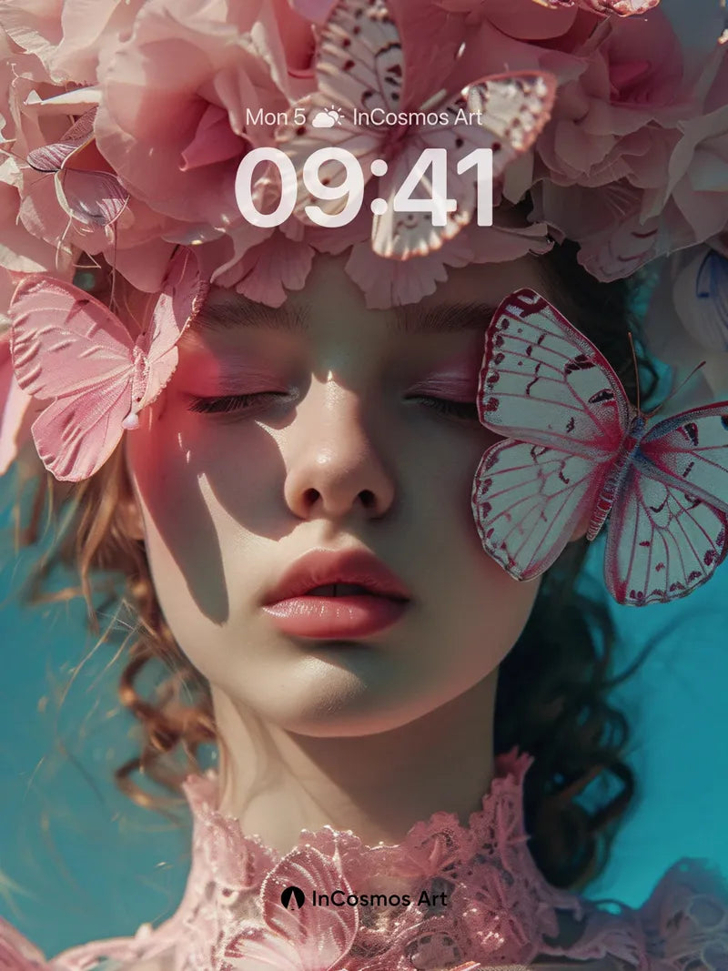Luminous Reverie Wallpaper with Fluttering Wings wallpaper for iPhone, iPad & Mac