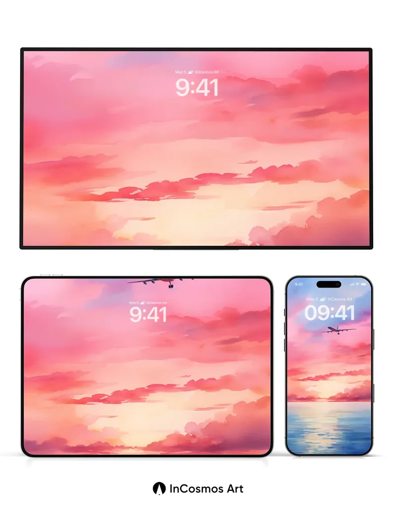 Serene Horizon Wallpaper with Skybound Flight