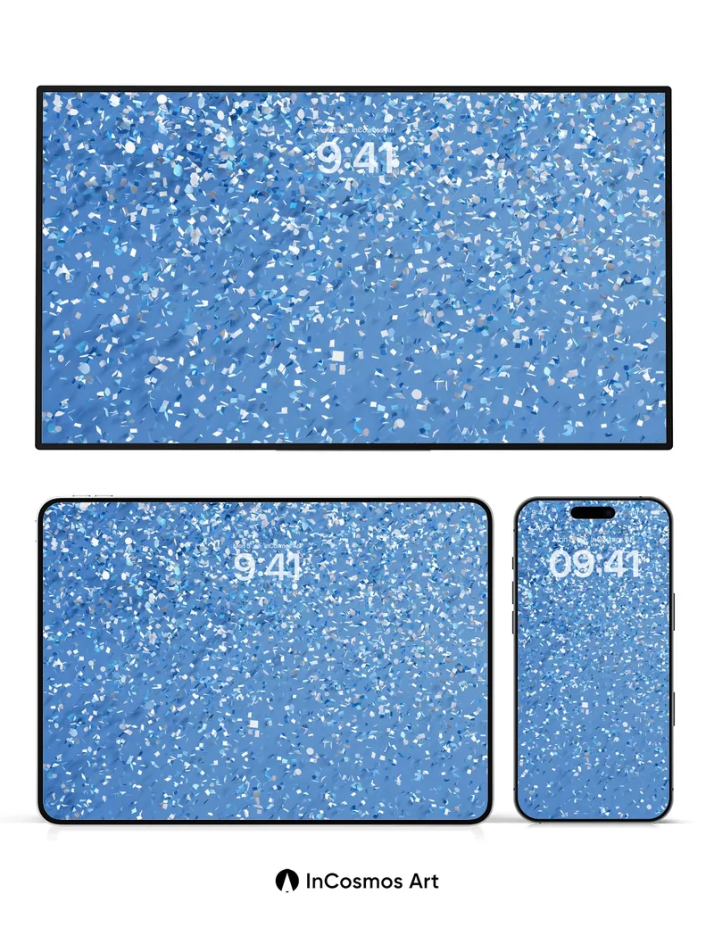 Celestial Confetti Wallpaper with Floating Fragments