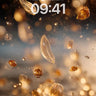 Golden Hush Wallpaper with Floating Feathers wallpaper for iPhone, iPad & Mac
