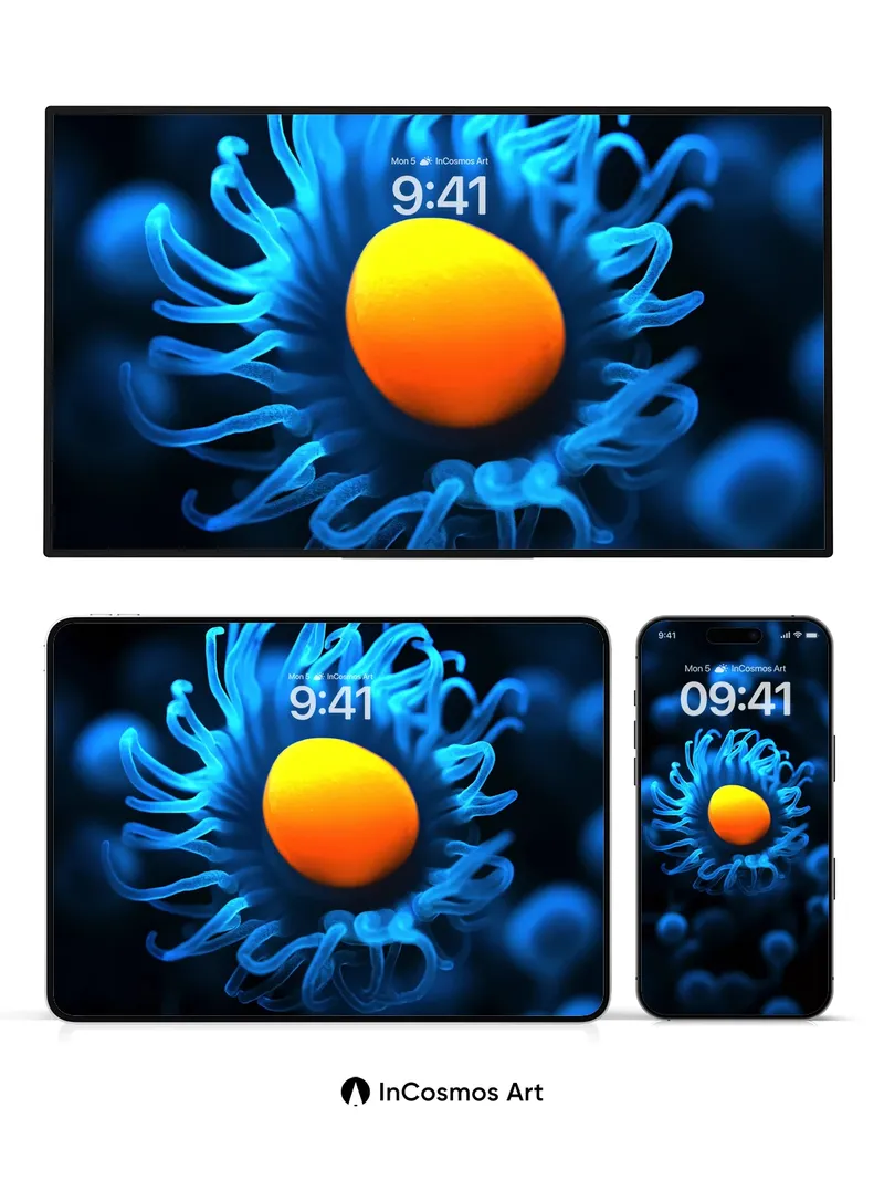 Neon Bloom Wallpaper with Electric Core