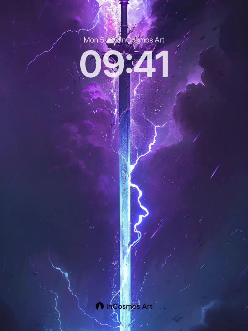 Thunderborne Blade Wallpaper with Cosmic Lightning
