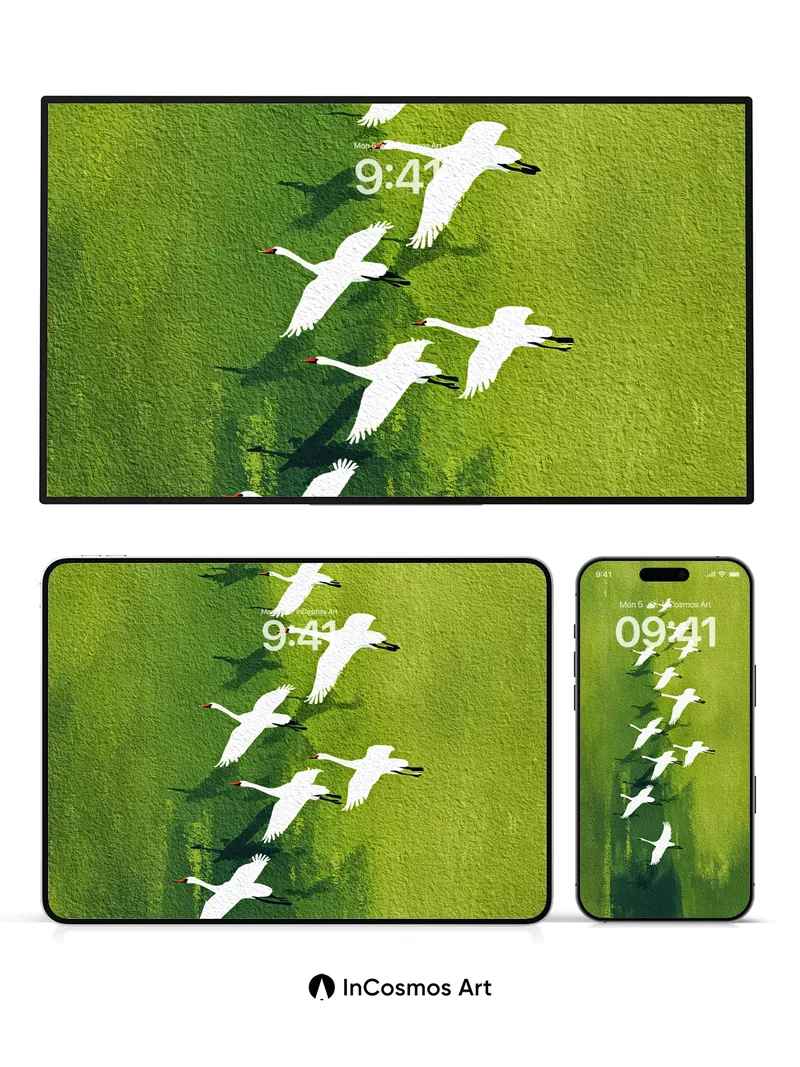 Serenity Flight Wallpaper with Feathered Grace