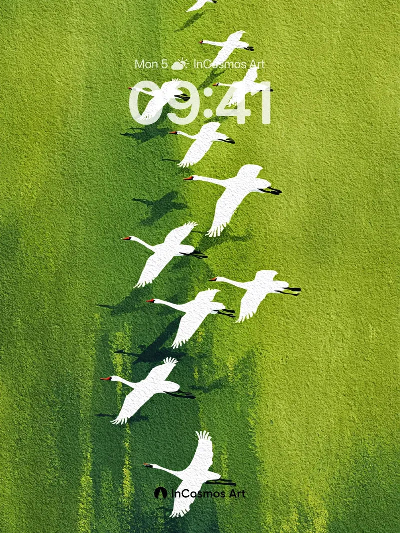 Serenity Flight Wallpaper with Feathered Grace