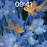 Luminous Iris Wallpaper with Golden Fish Drift wallpaper for iPhone, iPad & Mac