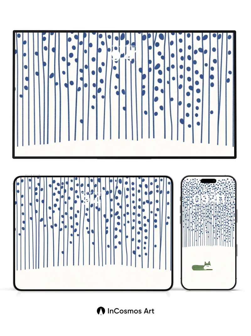 Whispering Forest Wallpaper with Cat in Green