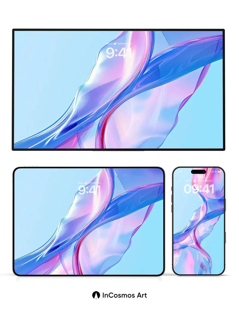 Luminous Flow Wallpaper with Ethereal Ribbons