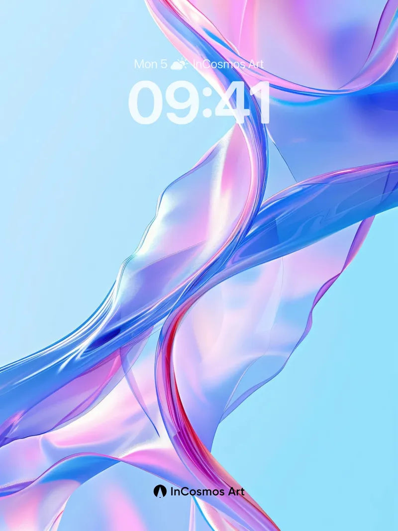 Luminous Flow Wallpaper with Ethereal Ribbons