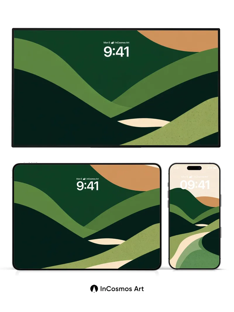 Serenity Ridge Wallpaper with Earth-Toned Flow