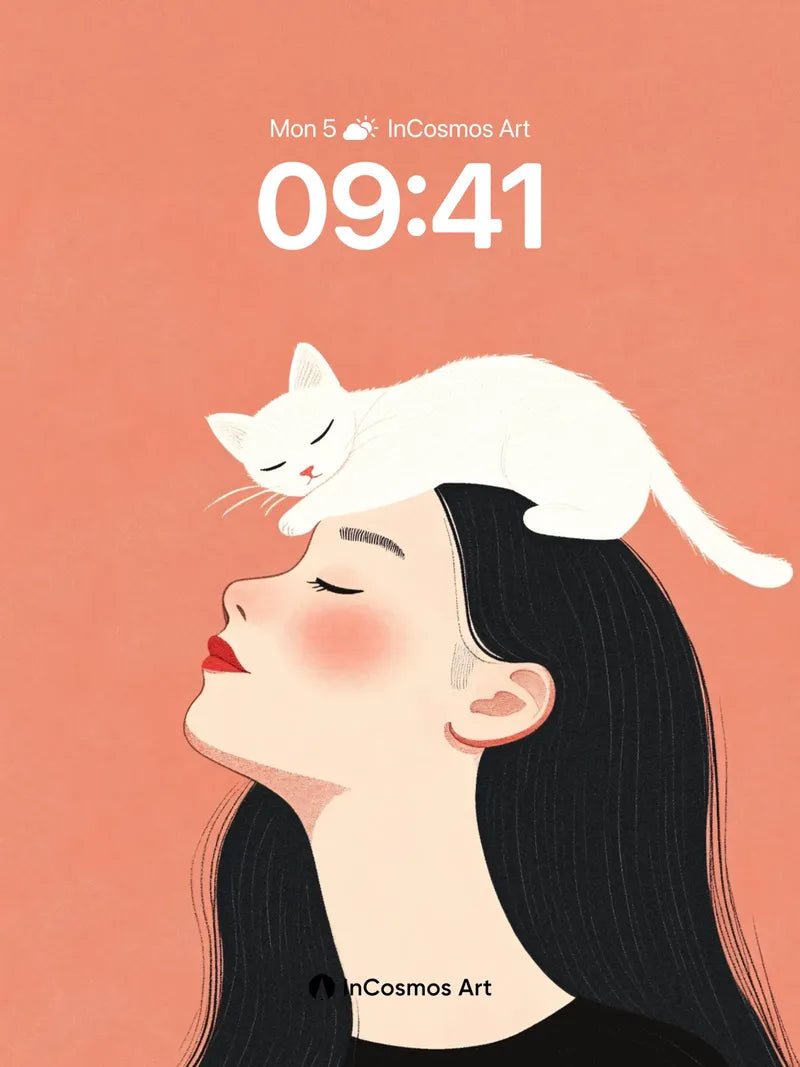 Serene Whispers Wallpaper with Feline Grace