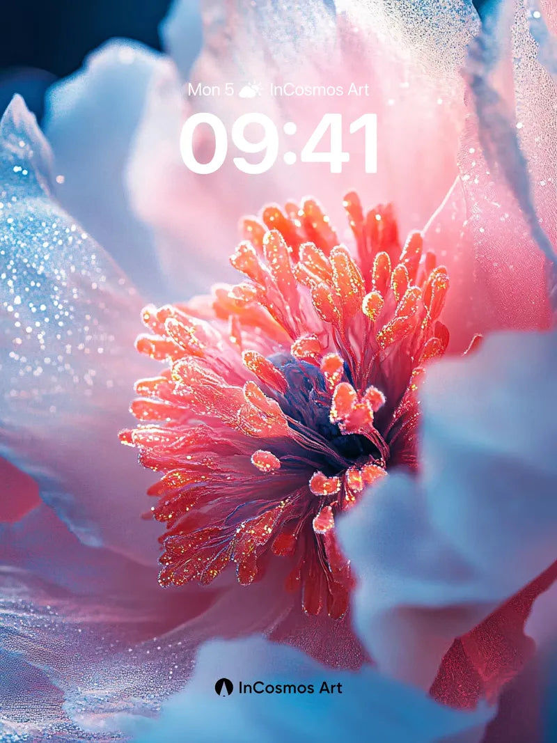 Frost-Kissed Petal Wallpaper with Ethereal Glow wallpaper for iPhone, iPad & Mac