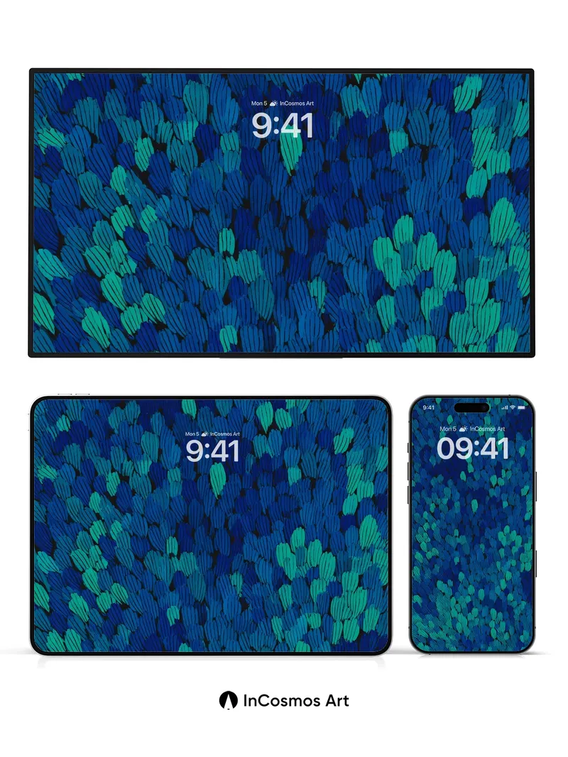 Midnight Petal Drift Wallpaper in Deep Indigo