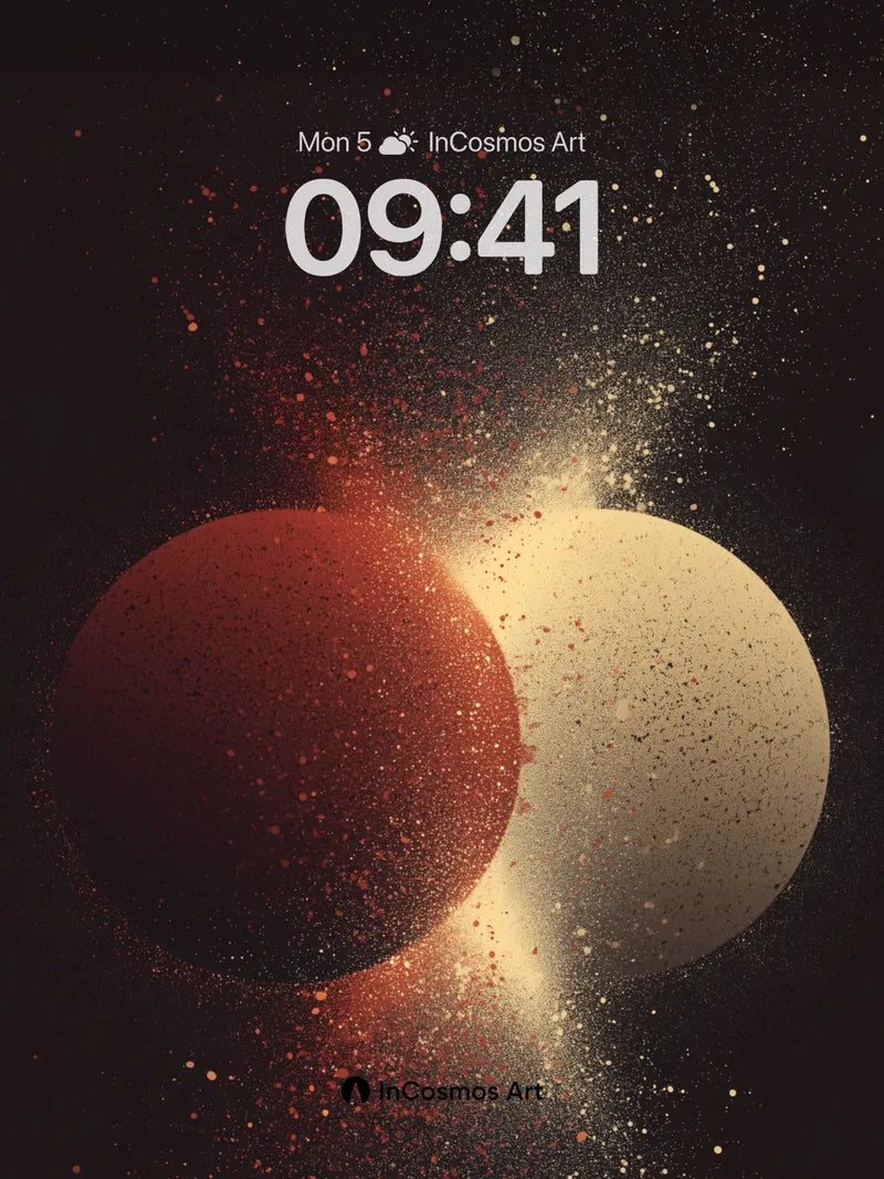 Cosmic Collision Wallpaper with Star Dust Trails wallpaper for iPhone, iPad & Mac