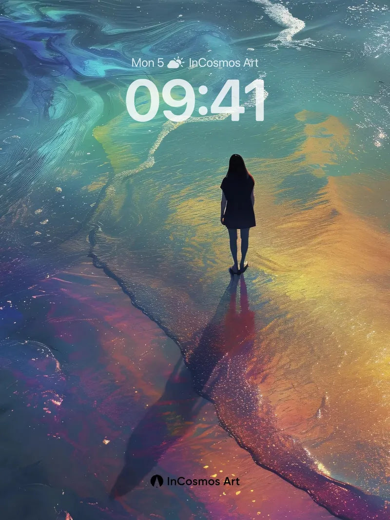 Surreal Tide Wallpaper with Prismatic Shores