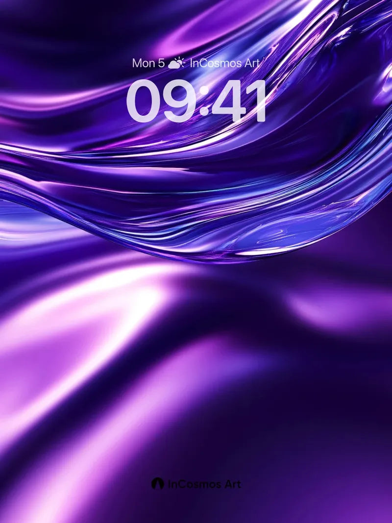Luminous Violet Flow Wallpaper with Liquid Light