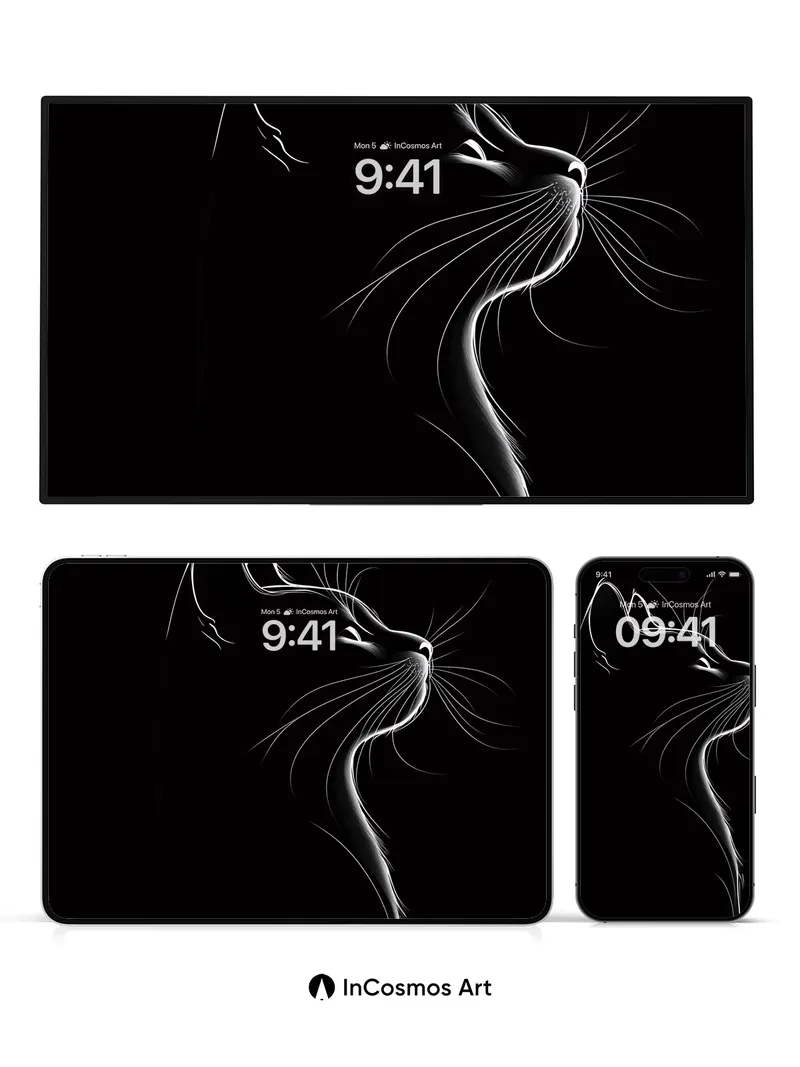 Silent Whisker Wallpaper with Ethereal Lines