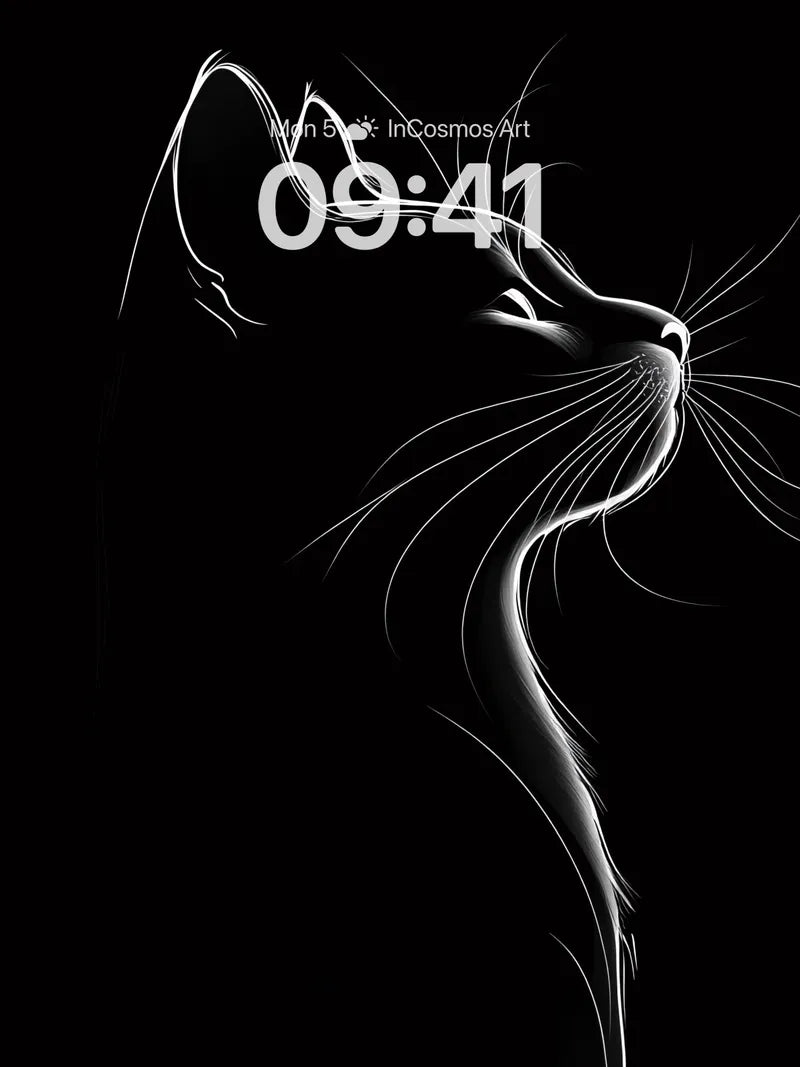 Silent Whisker Wallpaper with Ethereal Lines