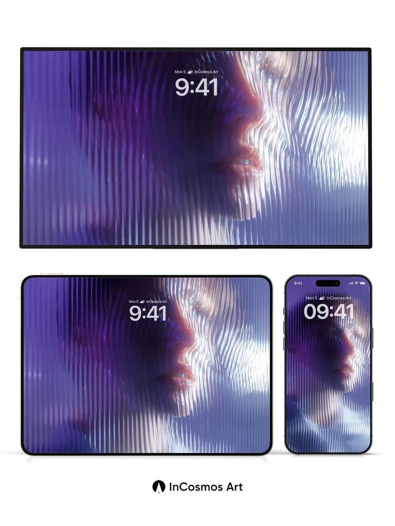 Futuristic Veil Wallpaper with Light Fractures