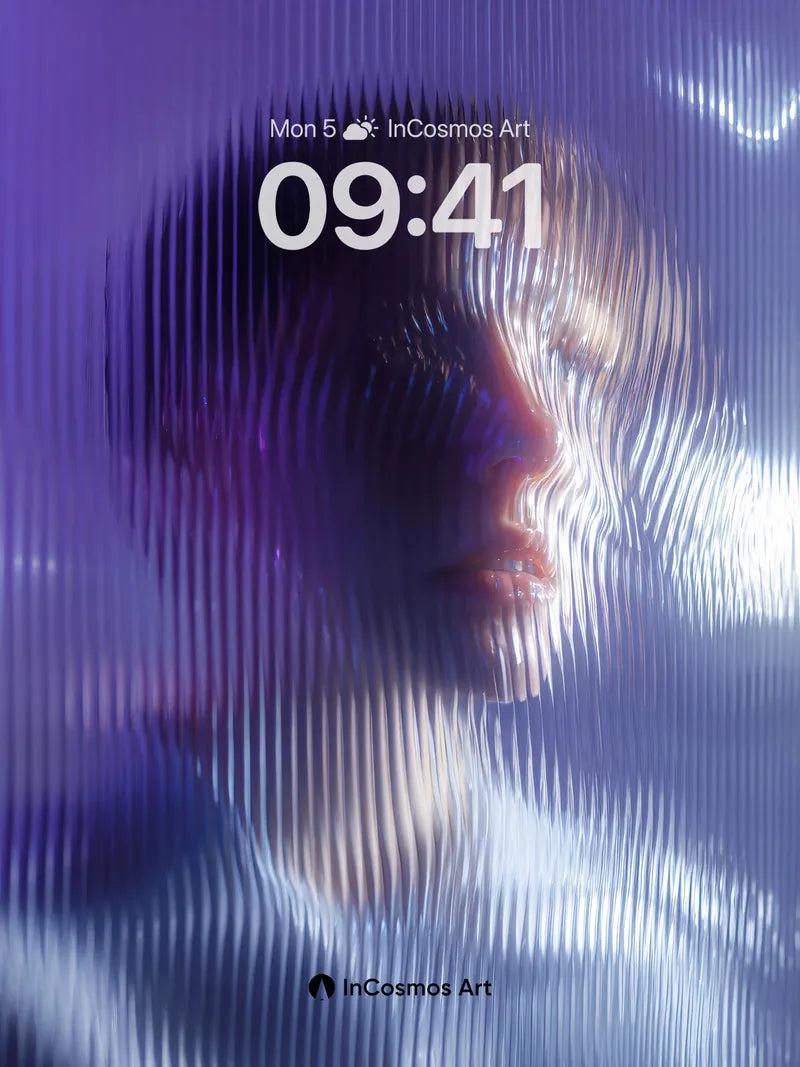 Futuristic Veil Wallpaper with Light Fractures