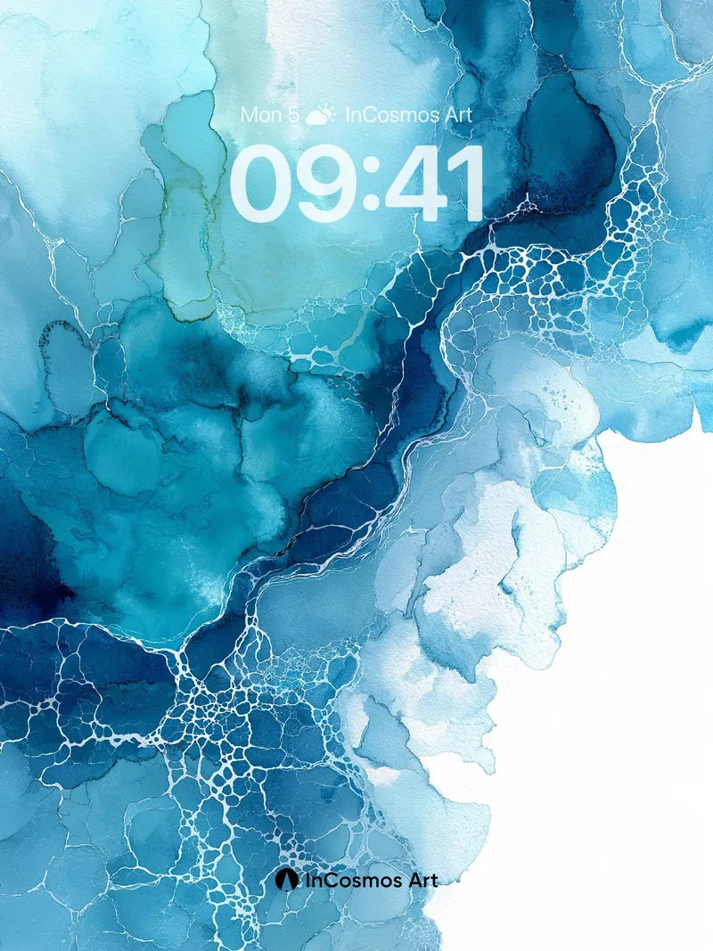 Sapphire Current Wallpaper with Cellular Veins