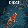 Serene Koi Wallpaper with Ink-Blot Ripples wallpaper for iPhone, iPad & Mac