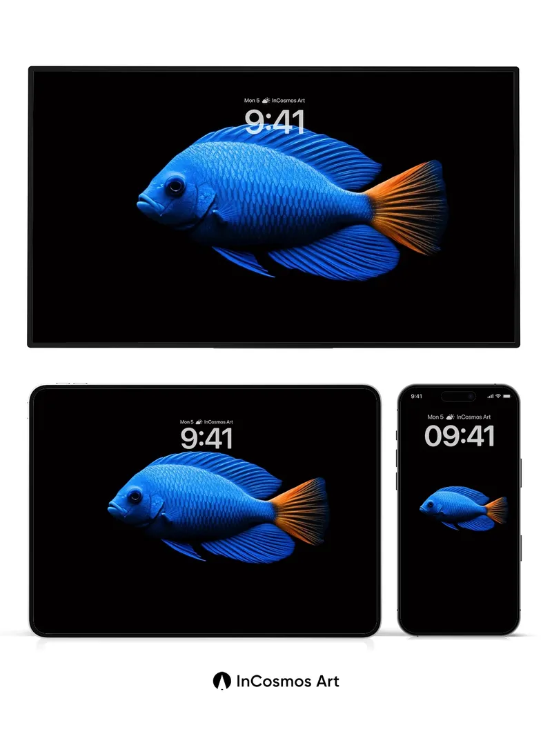 Electric Silence Wallpaper with Neon Fin