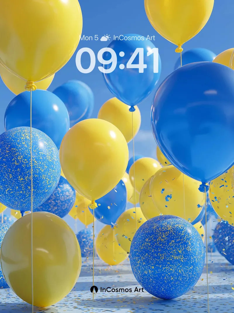 Playful Sky Burst Wallpaper with Confetti Drift wallpaper for iPhone, iPad & Mac