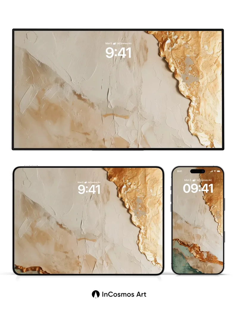 Golden Fracture Wallpaper with Living Texture