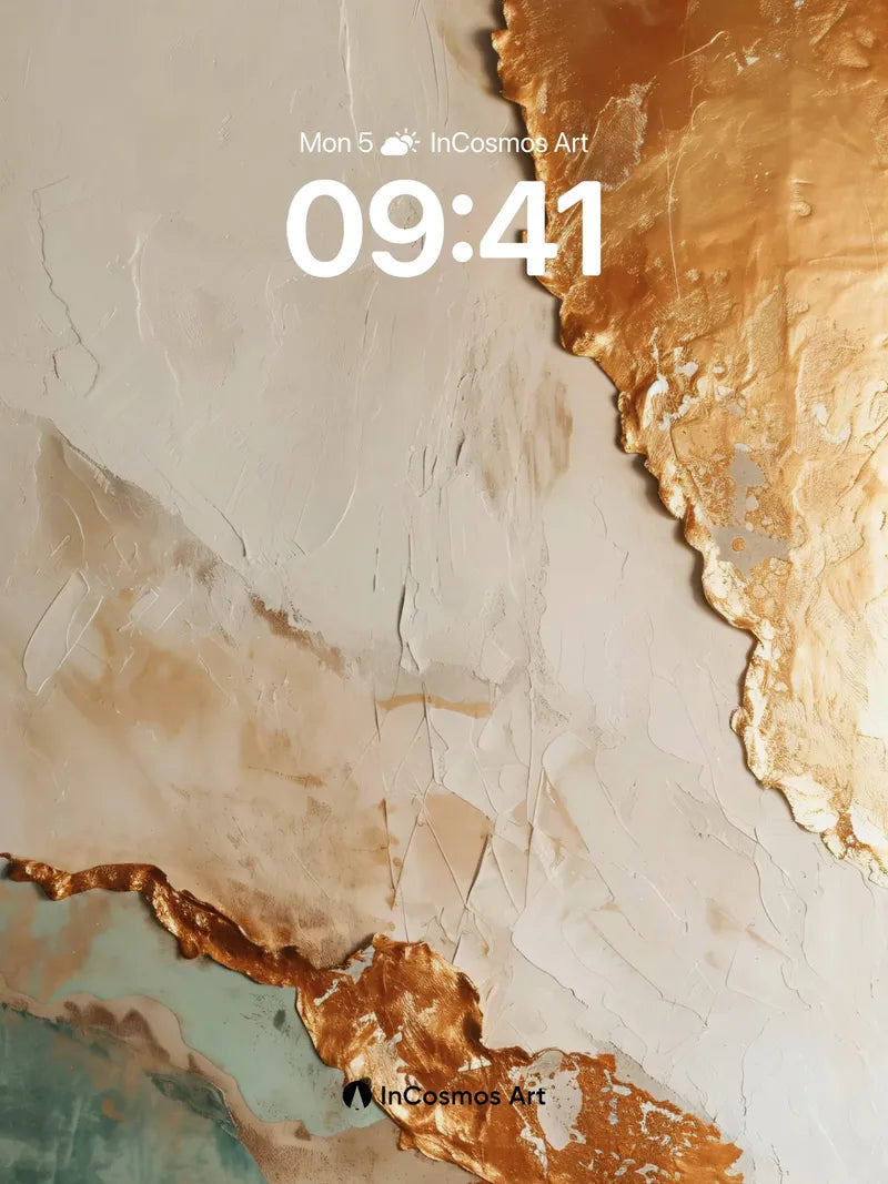 Golden Fracture Wallpaper with Living Texture