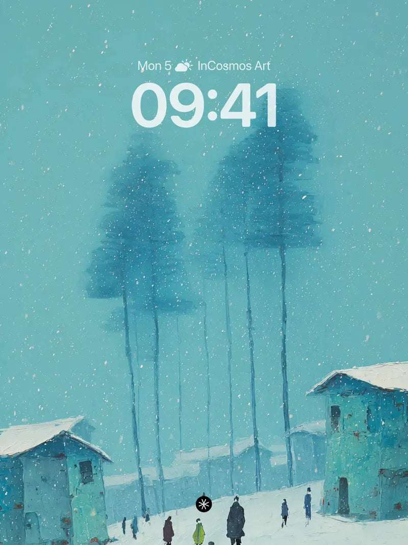 Serene Snowfall Winter Retreat Wallpaper wallpaper for iPhone, iPad & Mac