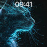 Neon Whispers Cat Wallpaper with Cosmic Threads wallpaper for iPhone, iPad & Mac