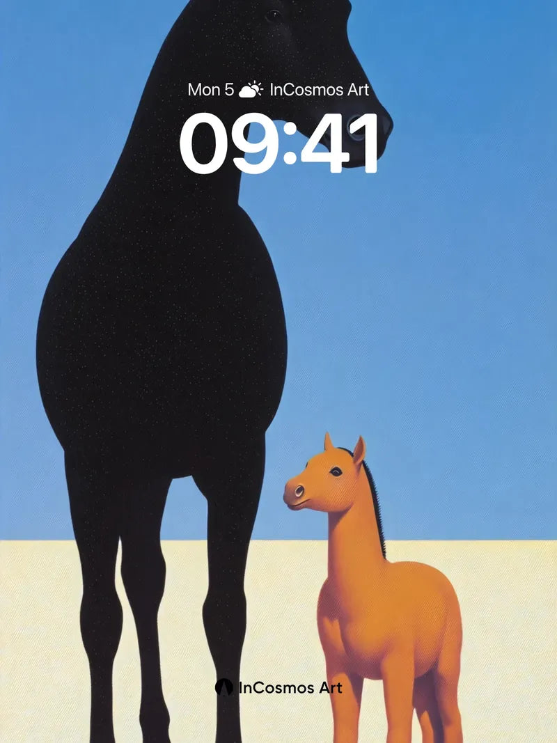 Silent Bond Wallpaper with Floating Horses