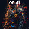 Cosmic Bloom Wallpaper with Flowered Suit wallpaper for iPhone, iPad & Mac