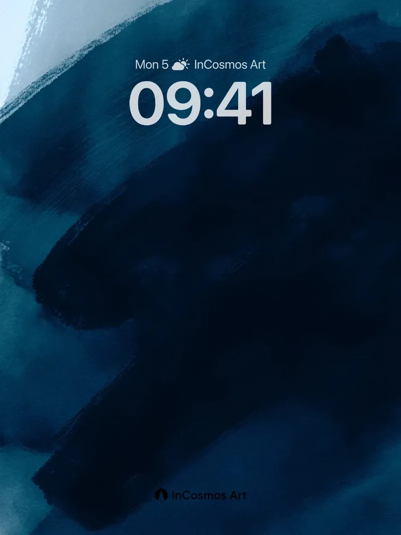 Midnight Blue Brushstroke Wallpaper with Hazy Depth