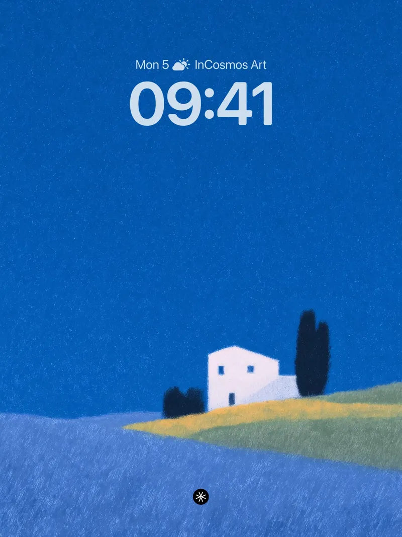 Serene Hillside Cottage Wallpaper - Minimalist Nature Escape wallpaper for iPhone, iPad & Mac