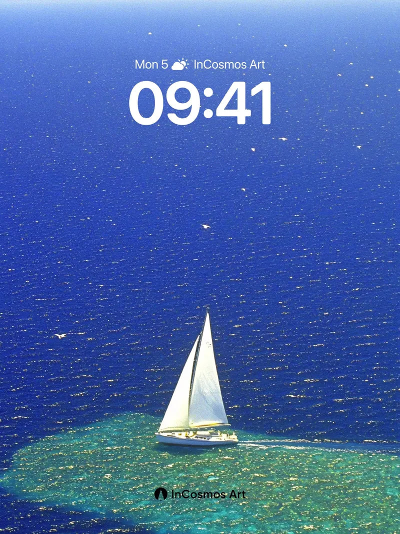 Serenity Sail Wallpaper with Coral Whisper wallpaper for iPhone, iPad & Mac