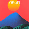 Crimson Horizon Wallpaper with Textured Peaks wallpaper for iPhone, iPad & Mac