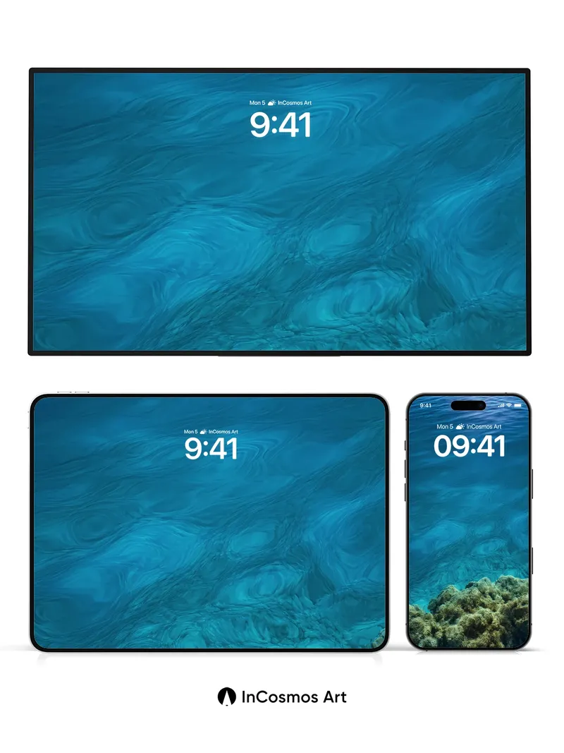 Calm Abyss Wallpaper with Coral Whispers