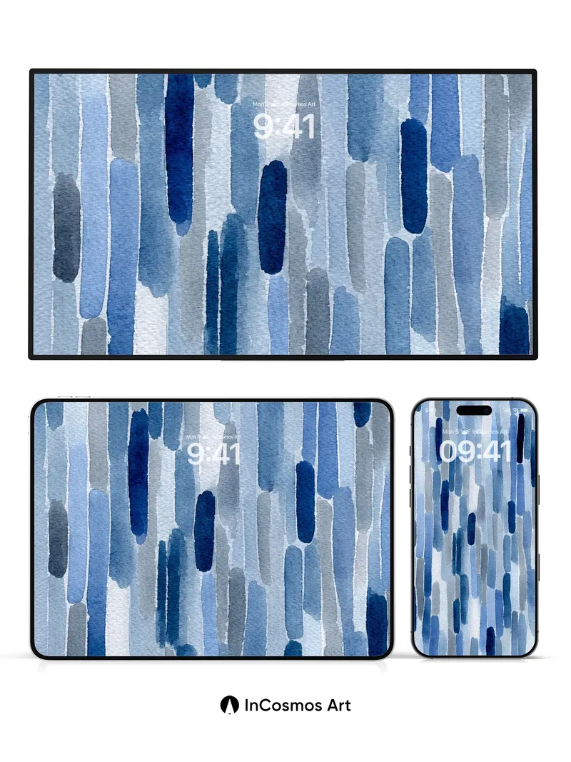 Serenity Drizzle Wallpaper with Watercolor Veils