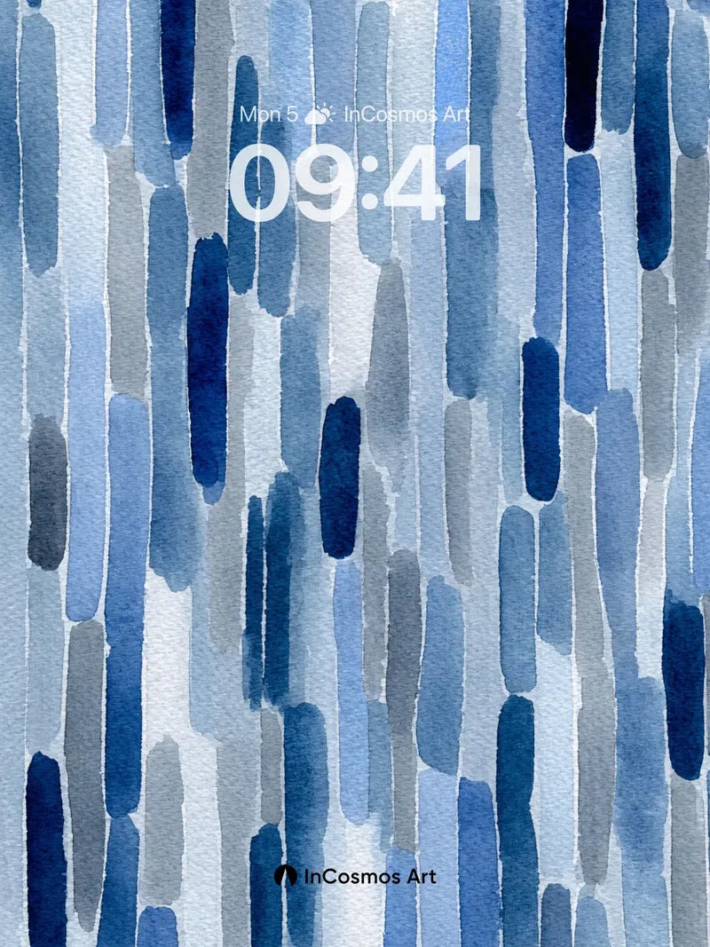 Serenity Drizzle Wallpaper with Watercolor Veils wallpaper for iPhone, iPad & Mac