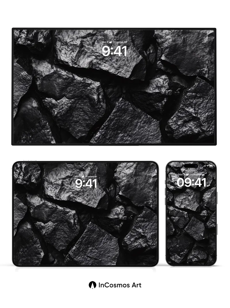 Shadowed Stone Wallpaper with Depth of Night