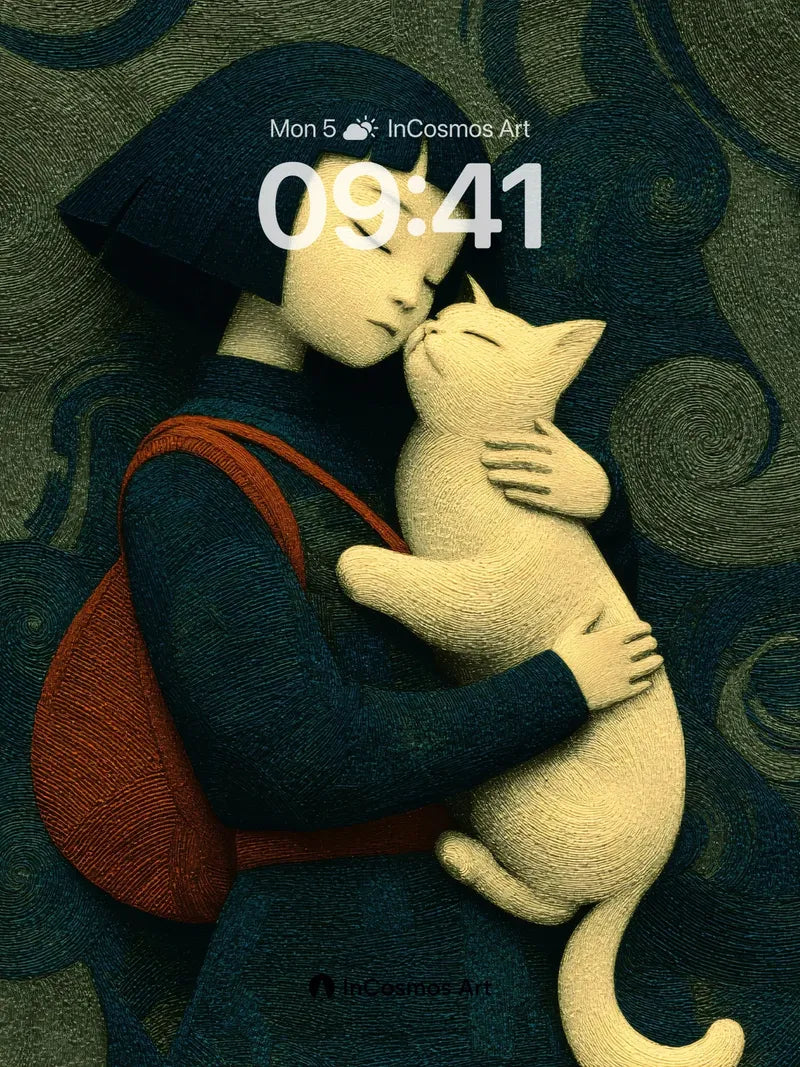 Serene Embrace Wallpaper with Textured Whispers