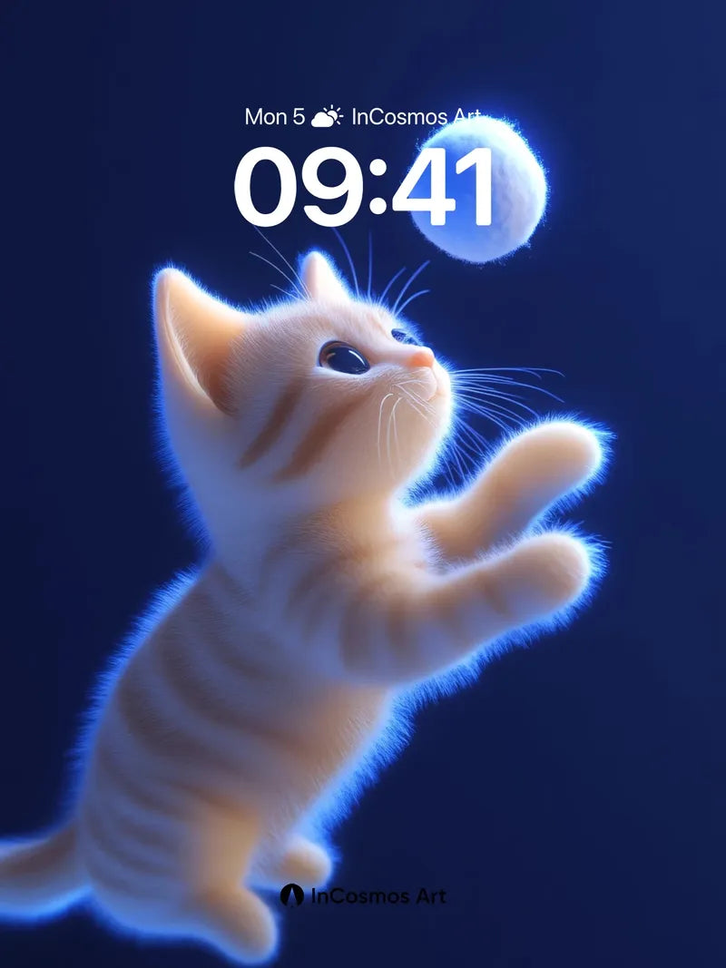 Luminous Leap Wallpaper with Floating Ball