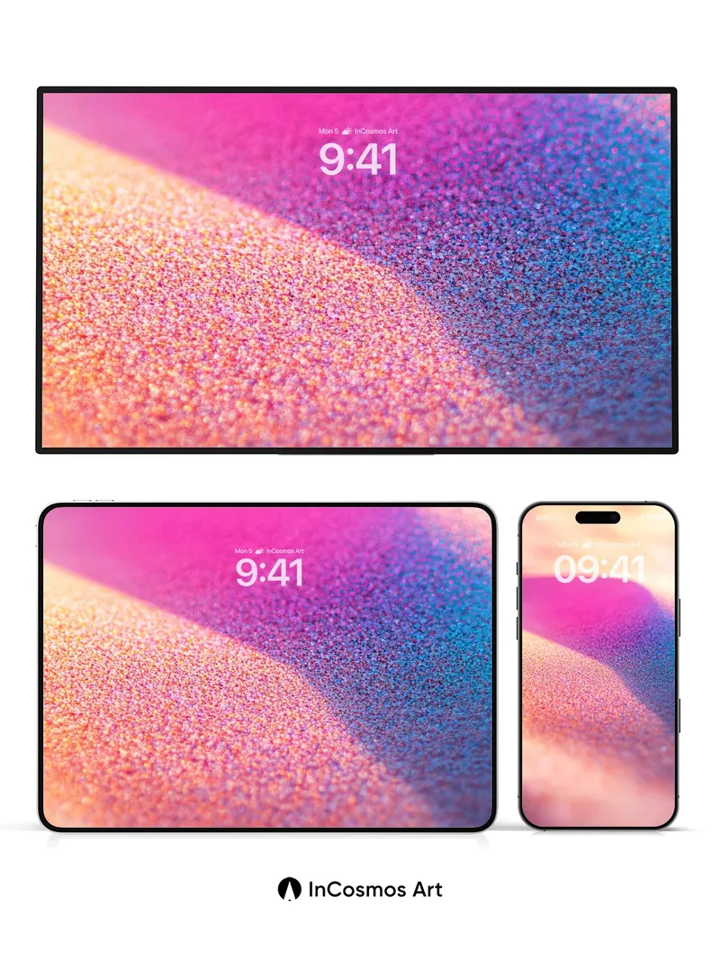 Luminous Dune Wallpaper with Cosmic Hues