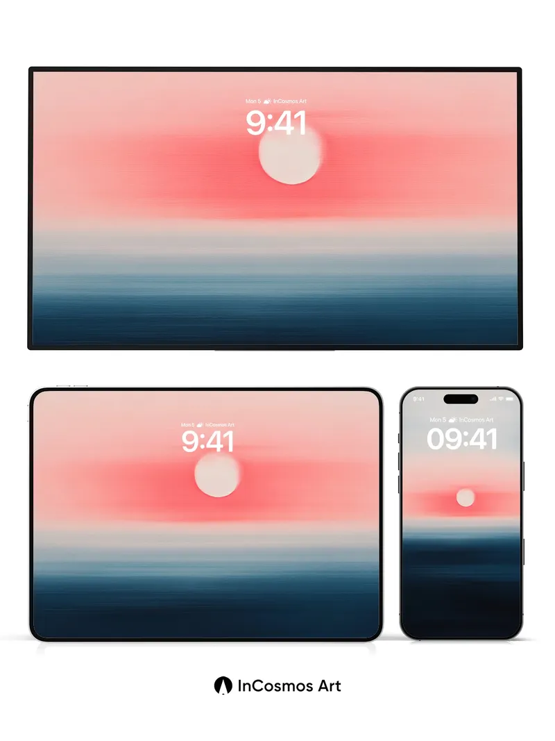 Crimson Horizon Wallpaper with Ethereal Light