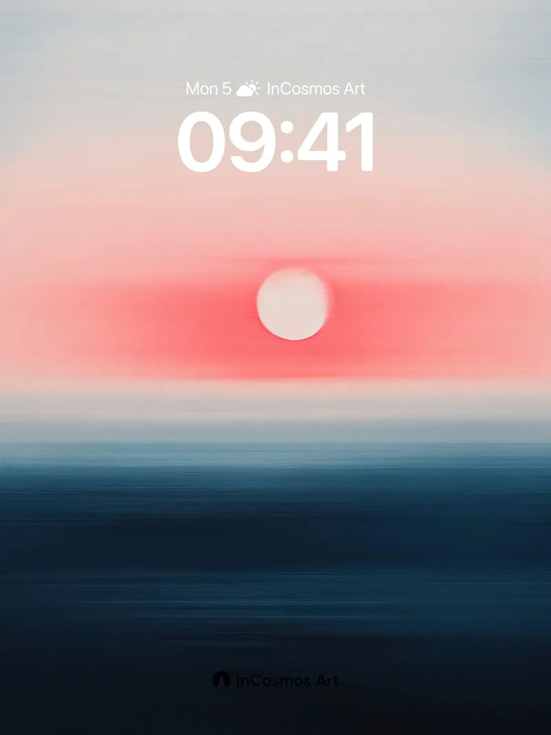 Crimson Horizon Wallpaper with Ethereal Light